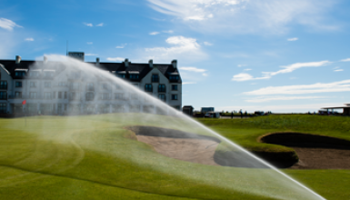 Carnoustie Golf Course With Hunter Rotor Sprinkler